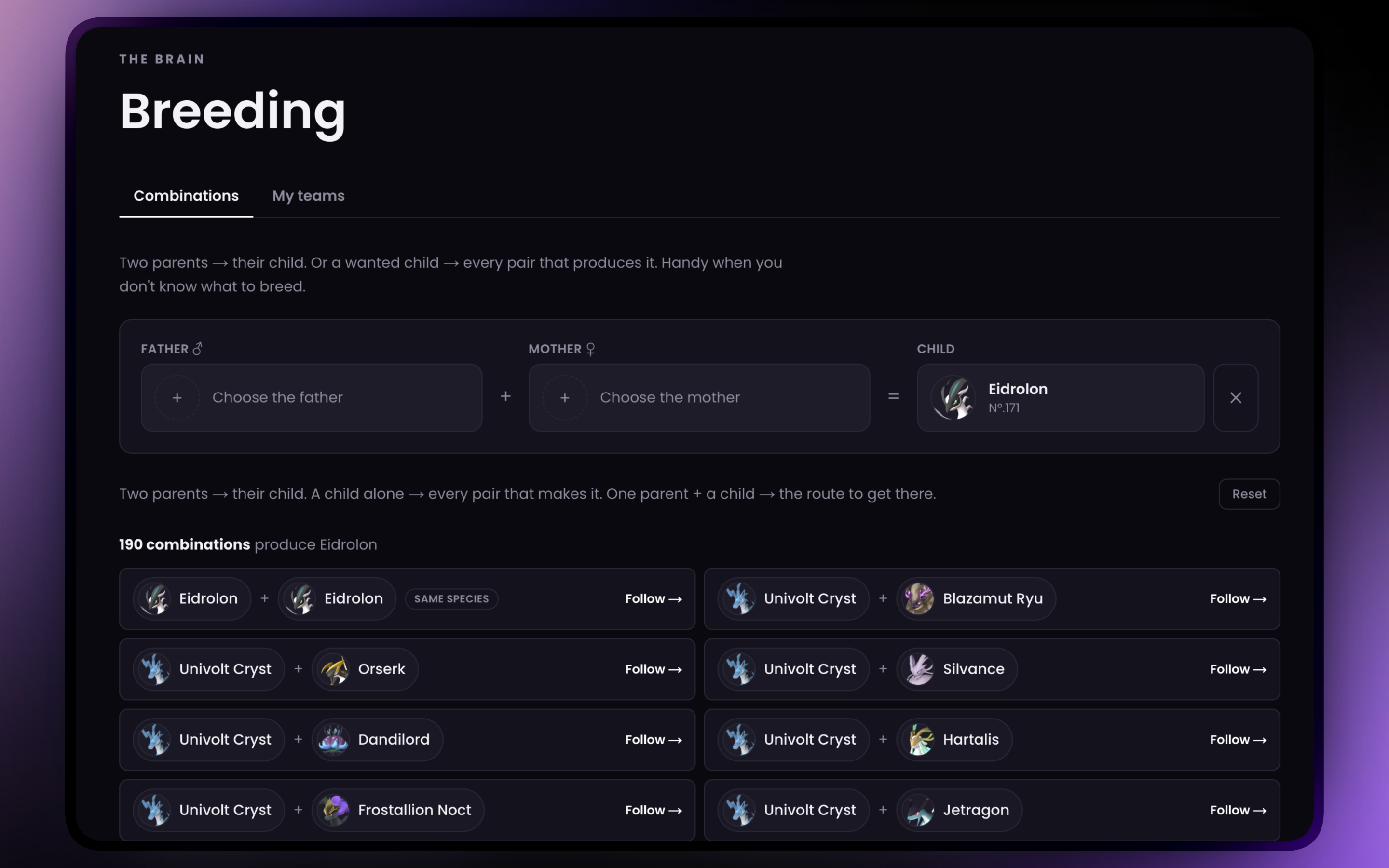 Breeding planner